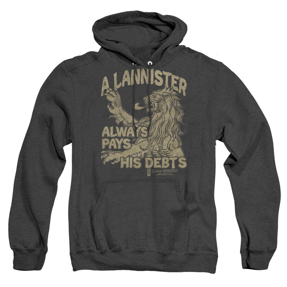 Game Of Thrones Debts Heather Mens Hoodie Black Officially Licensed