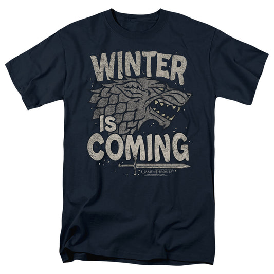 Game Of Thrones Winter Is Coming Mens T Shirt Navy Officially Licensed