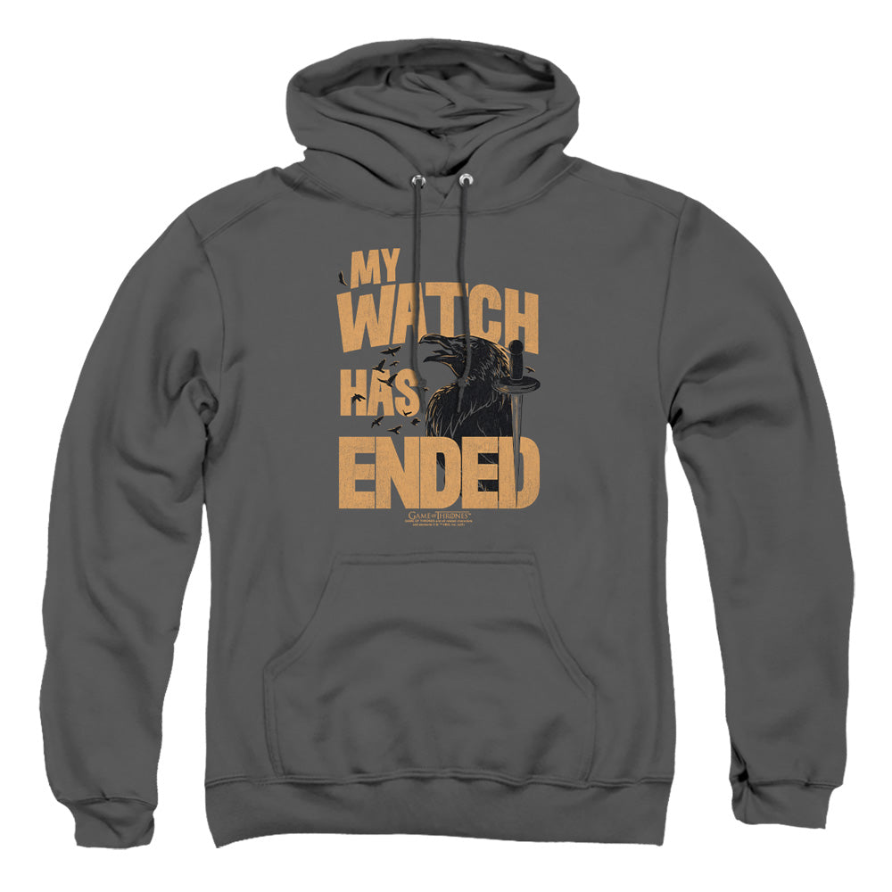 Game Of Thrones My Watch Has Ended Mens Hoodie Charcoal Officially Licensed