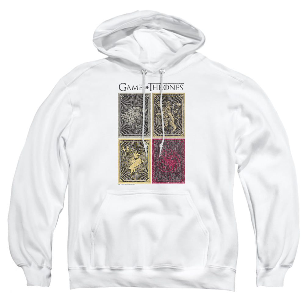 Game Of Thrones House Squares Mens Hoodie White Officially Licensed