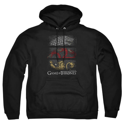 Game Of Thrones Sigil Banners Mens Hoodie Black Officially Licensed