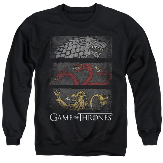 Game Of Thrones Sigil Banners Mens Crewneck Sweatshirt Black Officially Licensed