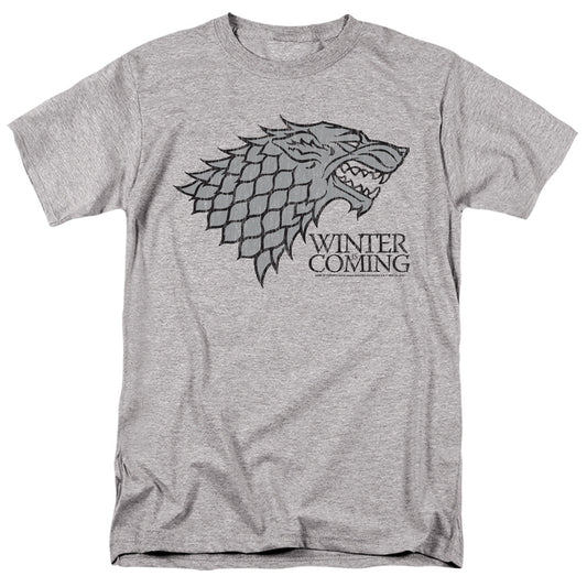 Game Of Thrones Startk Winter Is Coming On Gray Mens T Shirt Athletic Heather Officially Licensed