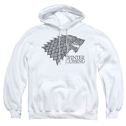 Game Of Thrones Startk Winter Is Coming On White Mens Hoodie White Officially Licensed
