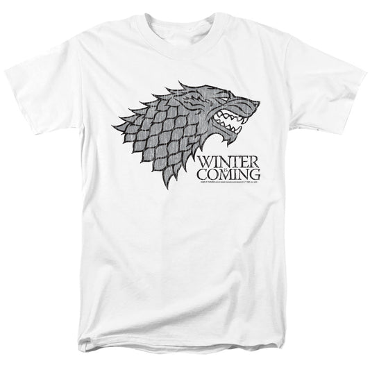 Game Of Thrones Startk Winter Is Coming On White Mens T Shirt White Officially Licensed
