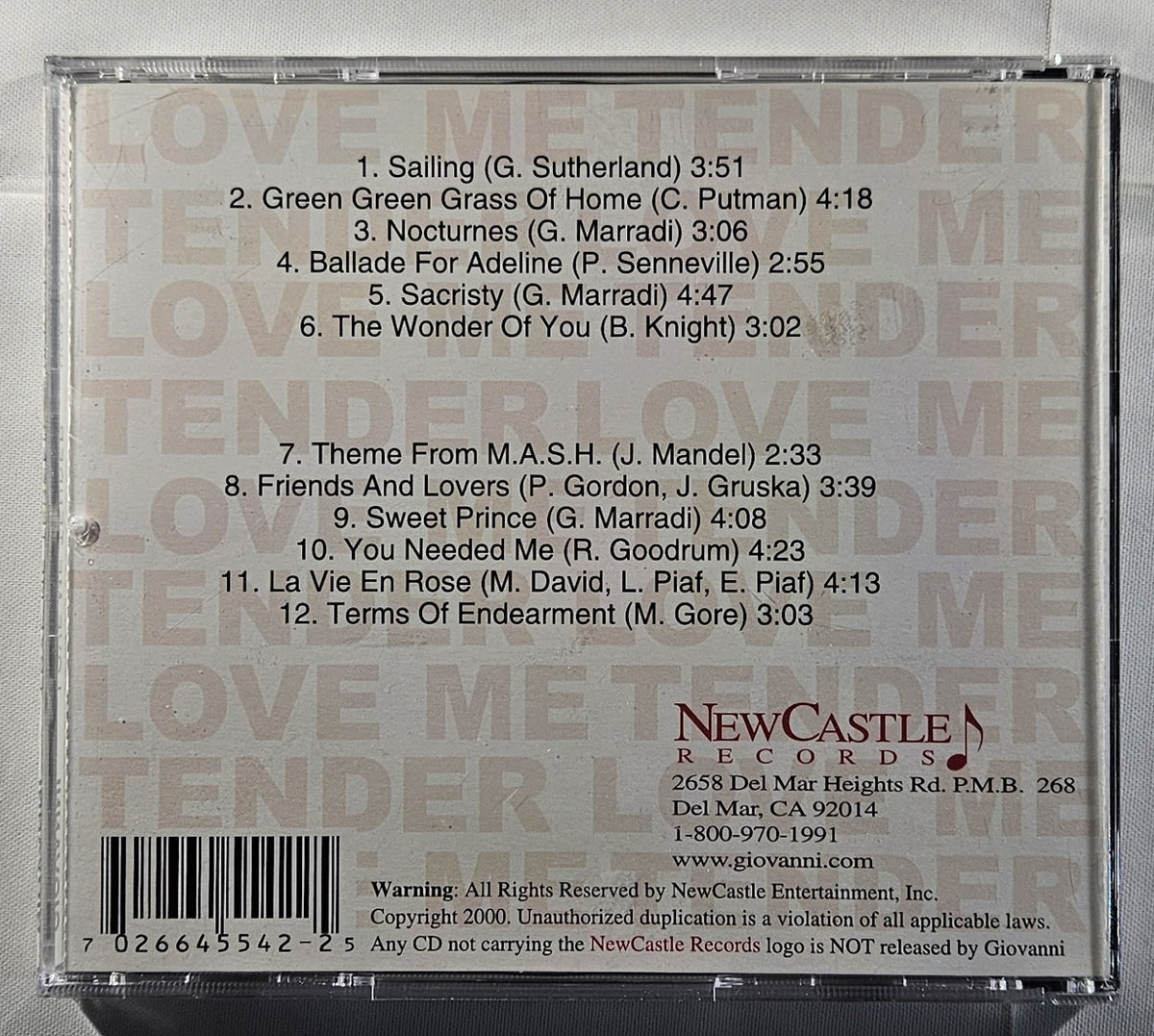 Giovanni - Love Me Tender [1998 Used CD]
