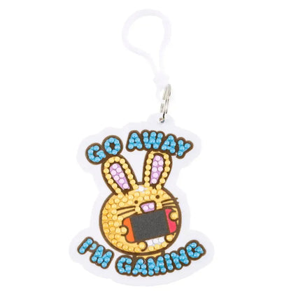 Go Away I'm Gaming Ollie Crystal Art Fuzz Balls Bag Charm Kit Craft Buddy