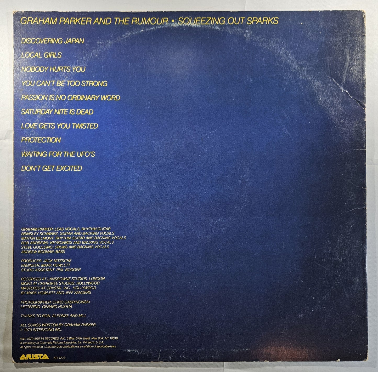 Graham Parker and The Rumour - Squeezing Out Sparks [1979 Terre Haute Pressing] [Used Vinyl Record LP] [B]