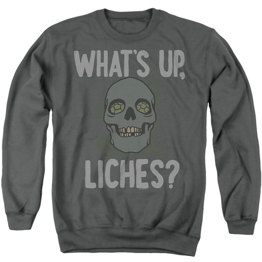 Dungeons And Dragons What'S Up, Liches? Mens Crewneck Sweatshirt Charcoal