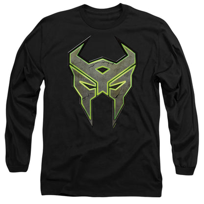 Transformers Glowing Terrorcon Logo Mens Long Sleeve Shirt Black Officially Licensed