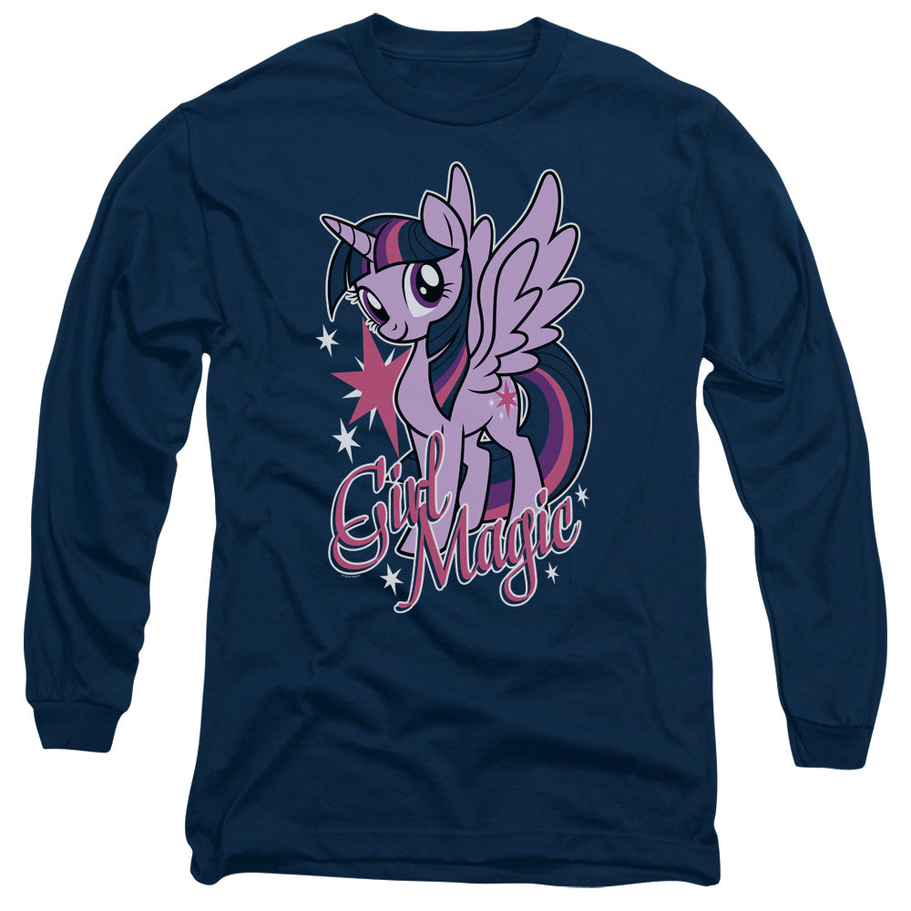 My Little Pony Tv Girl Magic Mens Long Sleeve Shirt Navy Blue Officially Licensed