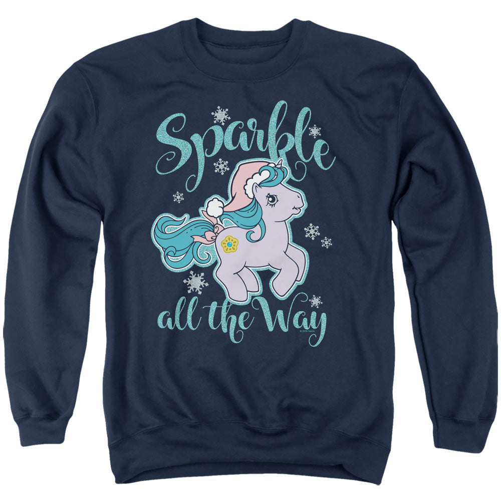 My Little Pony Retro Sparkle All the Way Mens Crewneck Sweatshirt Navy Blue Officially Licensed
