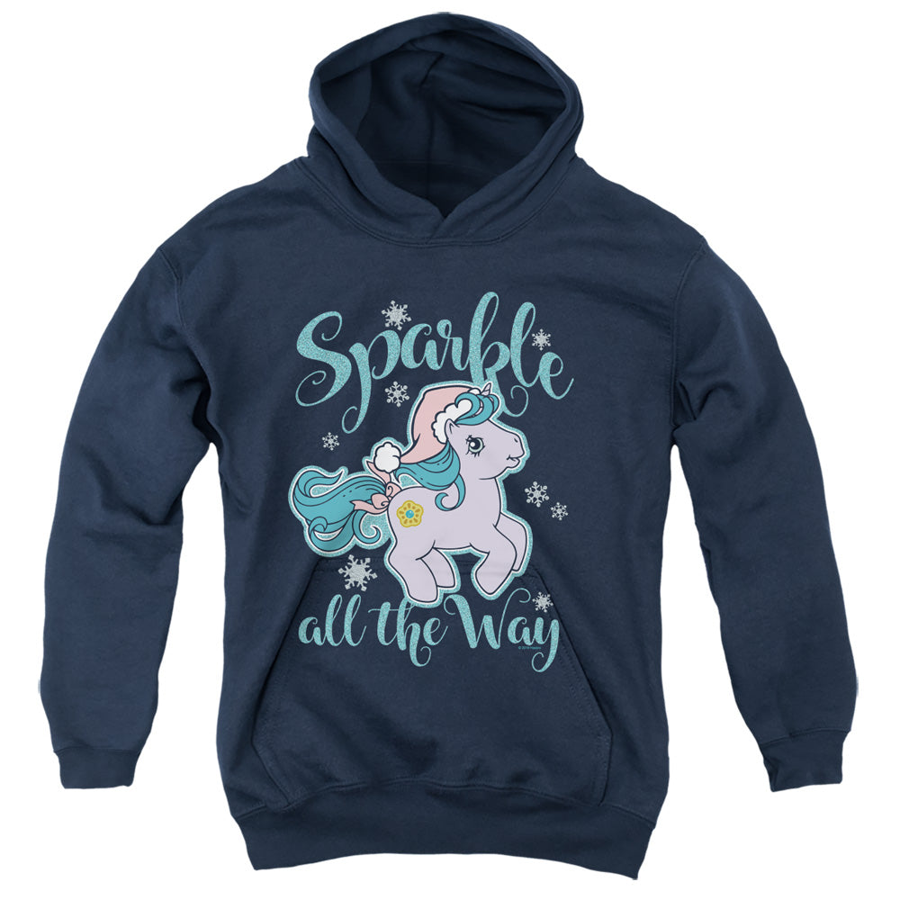 My Little Pony Retro Sparkle All the Way Kids Youth Hoodie Navy Blue Officially Licensed