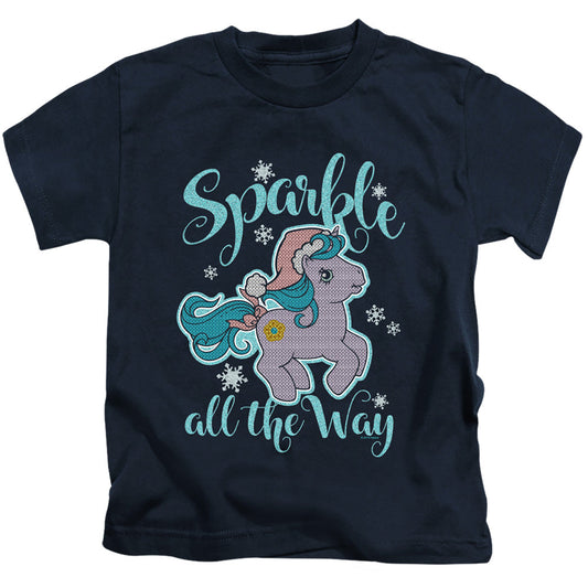 My Little Pony Retro Sparkle All the Way 2 Juvenile Kids Youth T Shirt Navy Blue Officially Licensed