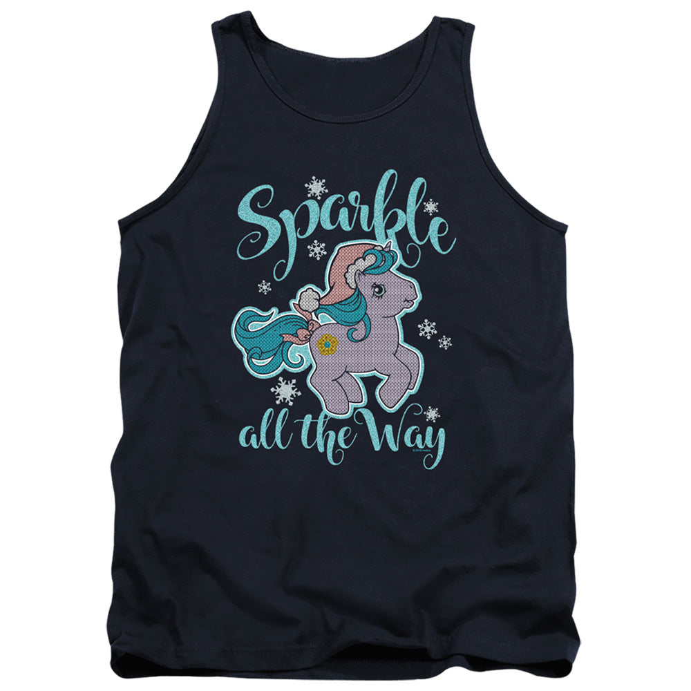 My Little Pony Retro Sparkle All the Way 2 Mens Tank Top Shirt Navy Blue Officially Licensed
