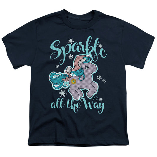 My Little Pony Retro Sparkle All the Way 2 Kids Youth T Shirt Navy Blue Officially Licensed