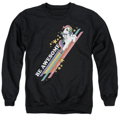 My Little Pony Retro Be Awesome Mens Crewneck Sweatshirt Black Officially Licensed