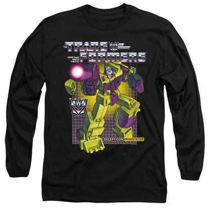 Transformers Devastator Mens Long Sleeve Shirt Black Officially Licensed