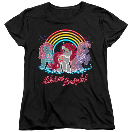 My Little Pony Retro Neon Ponies Womens T Shirt Black Officially Licensed