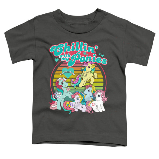 My Little Pony Retro Chillin With My Ponies Toddler Kids Youth T Shirt Charcoal Officially Licensed