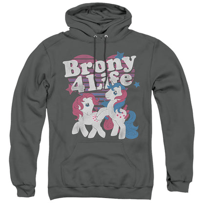 My Little Pony Retro Brony 4 Life Mens Hoodie Charcoal Officially Licensed
