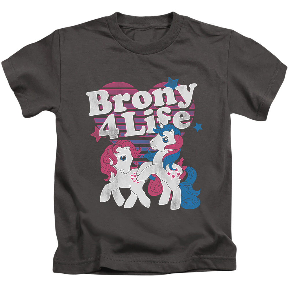 My Little Pony Retro Brony 4 Life Juvenile Kids Youth T Shirt Charcoal Officially Licensed