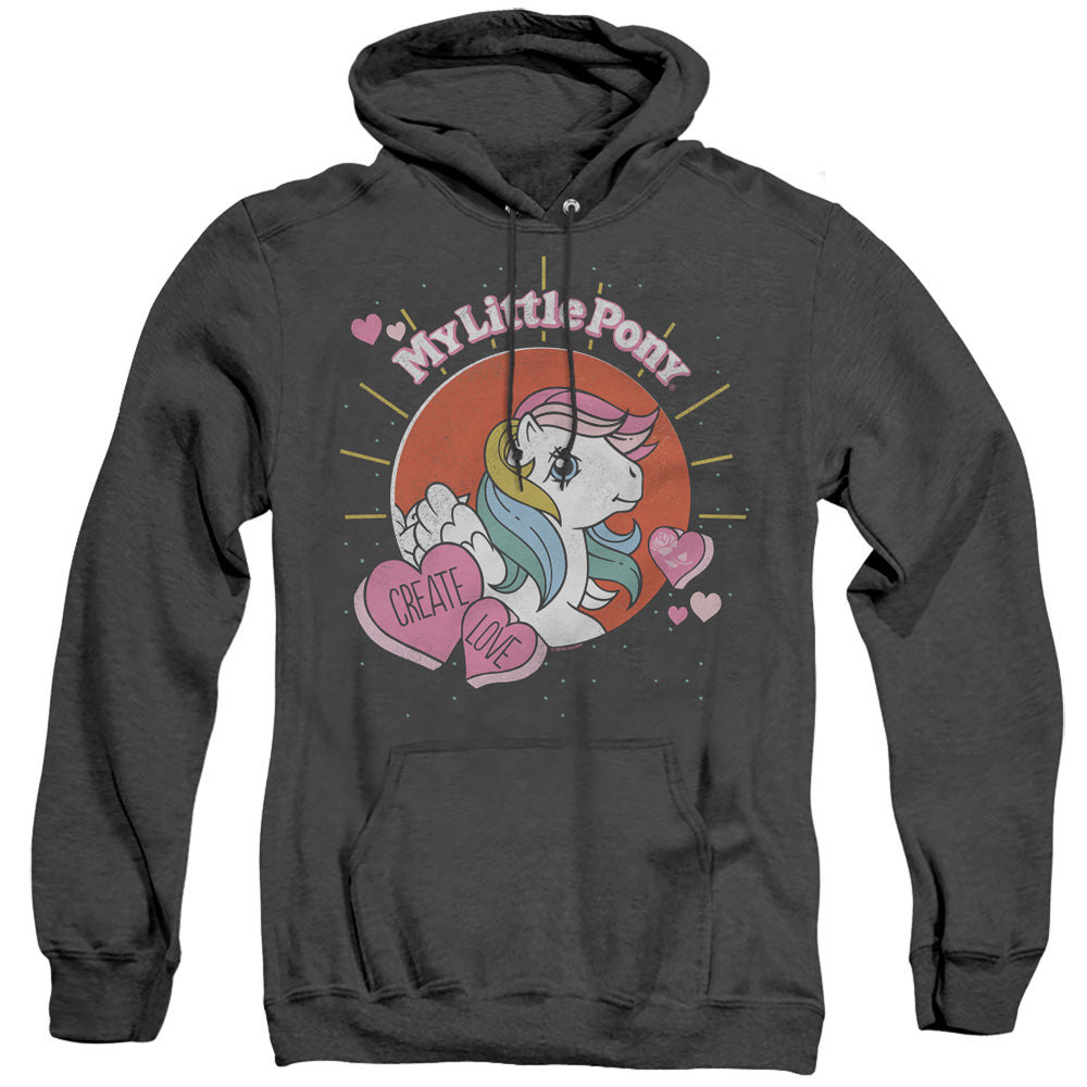 My Little Pony Retro Create Love Heather Mens Hoodie Black Officially Licensed