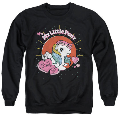 My Little Pony Retro Create Love Mens Crewneck Sweatshirt Black Officially Licensed