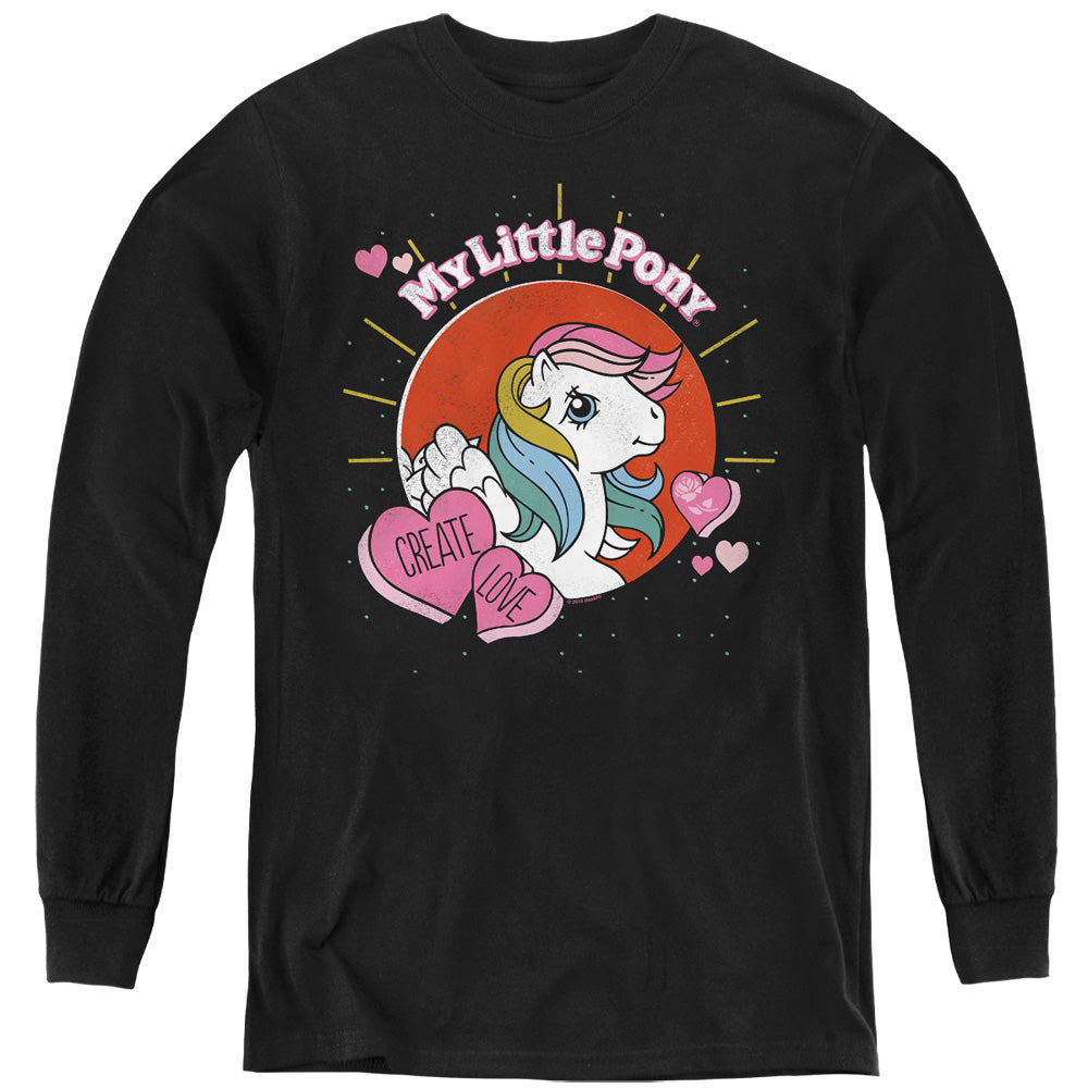 My Little Pony Retro Create Love Long Sleeve Kids Youth T Shirt Black Officially Licensed
