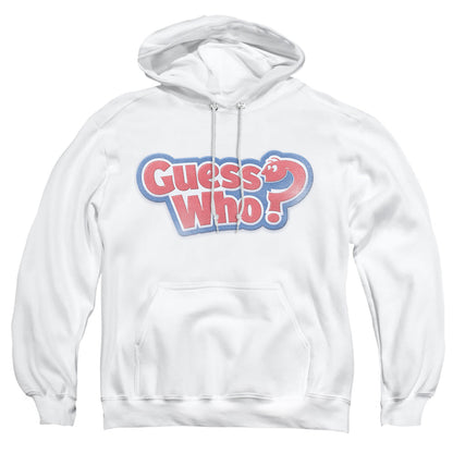 Guess Who Guess Who Distressed Logo Mens Hoodie White Officially Licensed