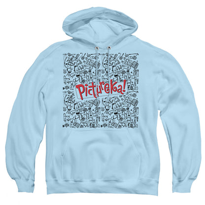 Pictureka Line Work Mens Hoodie Light Blue Officially Licensed
