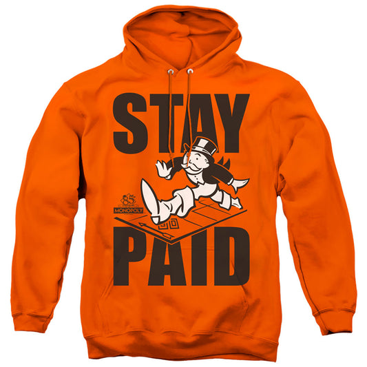 Monopoly Stay Paid Mens Hoodie Orange