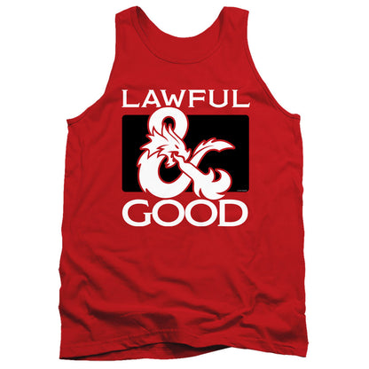 Dungeons And Dragons Lawful Good Mens Tank Top Shirt Red Officially Licensed
