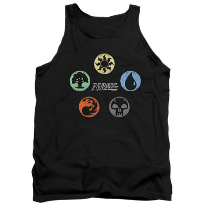 Magic The Gathering 5 Colors Mens Tank Top Shirt Black Officially Licensed