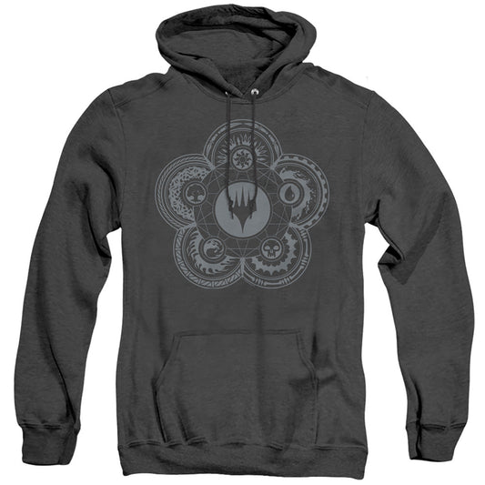Magic The Gathering Icon Glyph Mens Heather Hoodie Black Officially Licensed