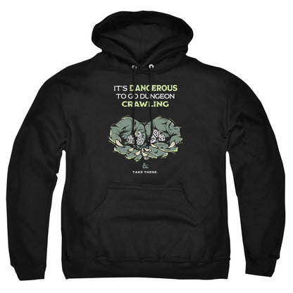 Dungeons And Dragons Dangerous To Go Alone Mens Hoodie Black Officially Licensed
