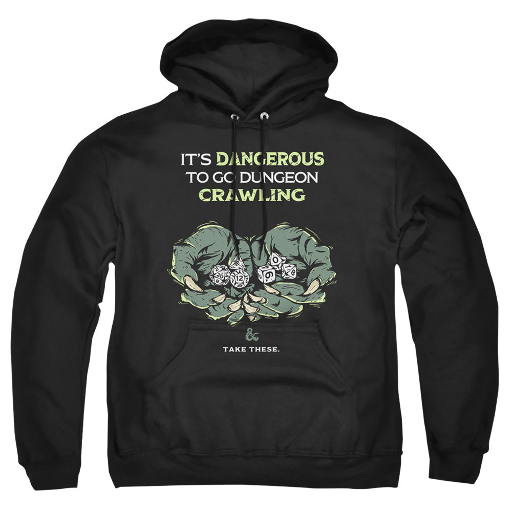 Dungeons And Dragons Dangerous To Go Alone Mens Hoodie Black Officially Licensed