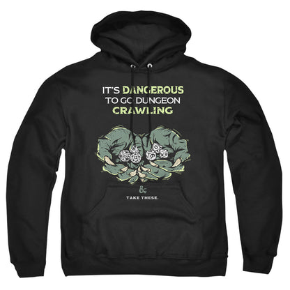 Dungeons And Dragons Dangerous To Go Alone Mens Hoodie Black Officially Licensed