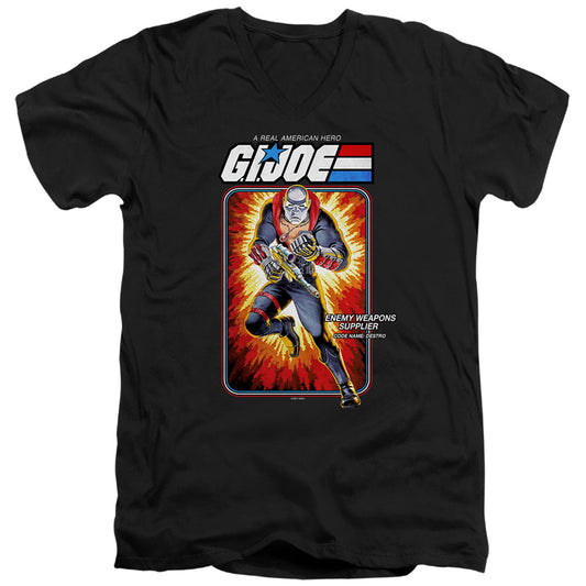 G.I. Joe Destro Card Mens Slim Fit V-Neck T Shirt Black Officially Licensed