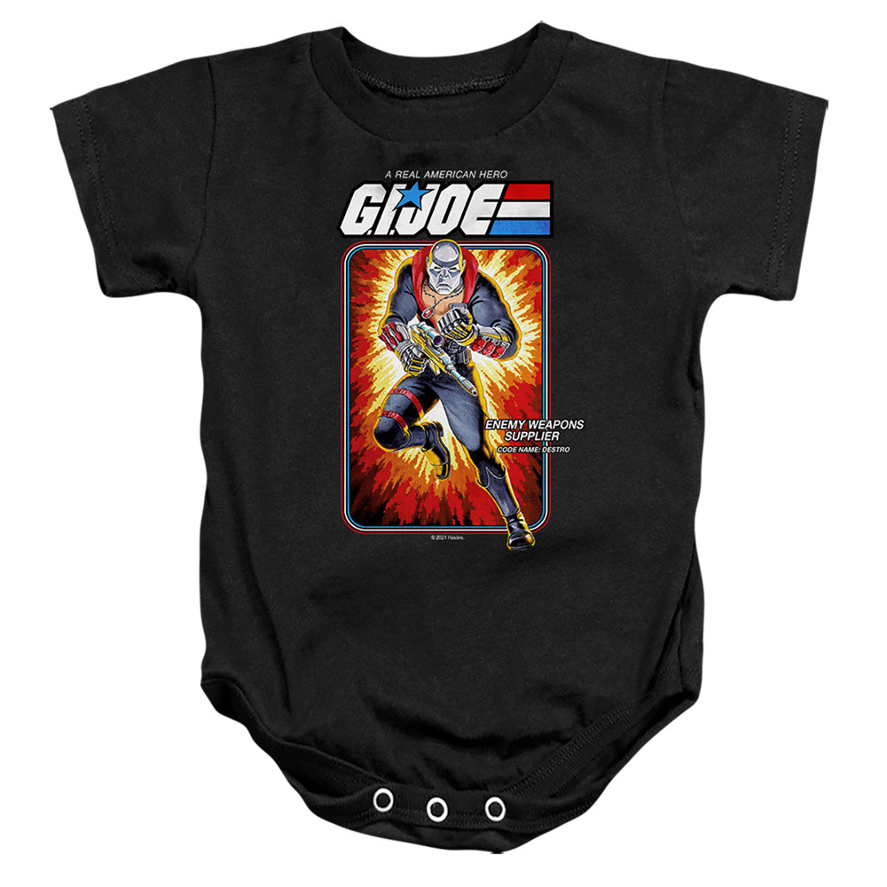 G.I. Joe Destro Card Infant Baby Snapsuit Black Officially Licensed