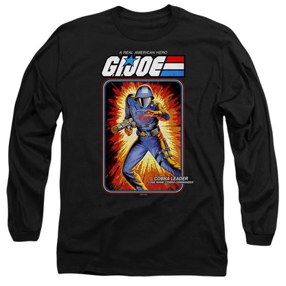 G.I. Joe Cobra Commander Card Mens Long Sleeve Shirt Black Officially Licensed