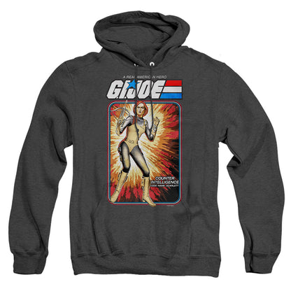 G.I. Joe Scarlett Card Mens Heather Hoodie Black Officially Licensed