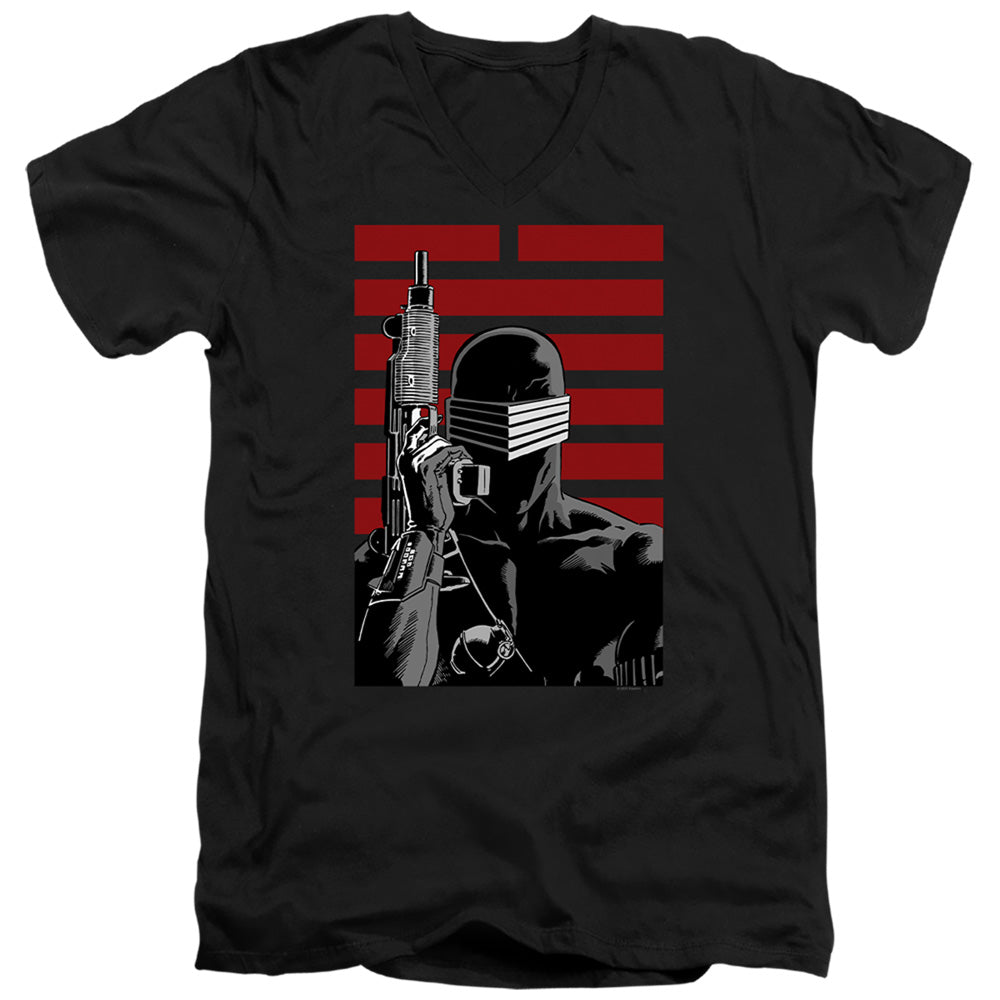 G.I. Joe Snake Eyes Ninja Mens Slim Fit V-Neck T Shirt Black Officially Licensed