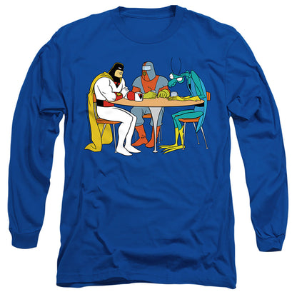 Rick And Morty Space Ghost Coast To Coast Brak & Zorak Mens Long Sleeve Shirt Royal Blue