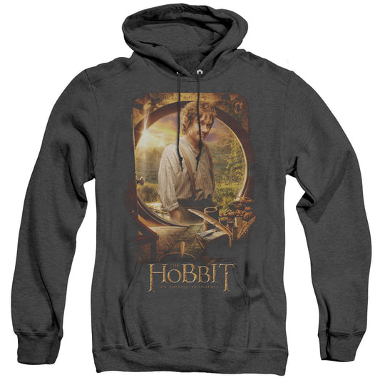 The Hobbit Bilbo Poster Mens Heather Hoodie Black Officially Licensed