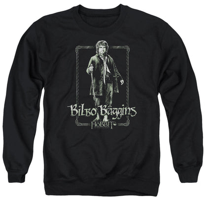The Hobbit Bilbo Stare Mens Crewneck Sweatshirt Black Officially Licensed