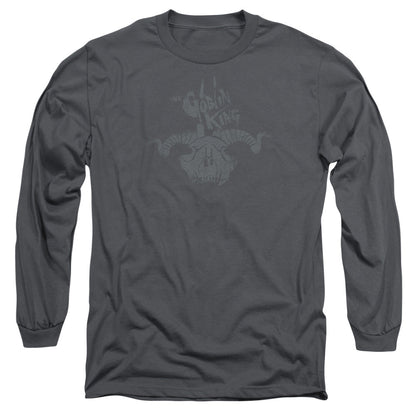 The Hobbit Golin King Symbol Mens Long Sleeve Shirt Charcoal Officially Licensed