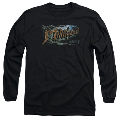 Hobbit Greetings From Mirkwood Mens Long Sleeve Shirt Black Officially Licensed