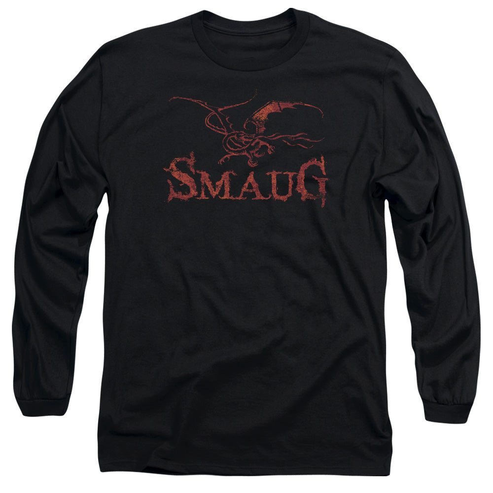 Hobbit Dragon Mens Long Sleeve Shirt Black Officially Licensed