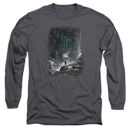Hobbit Second Thoughts Mens Long Sleeve Shirt Charcoal Officially Licensed